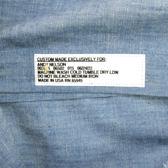 CI by Tom James Heather Dress Shirt Long Sleeve Button Down Blue Size XL Tall - Picture 4 of 7